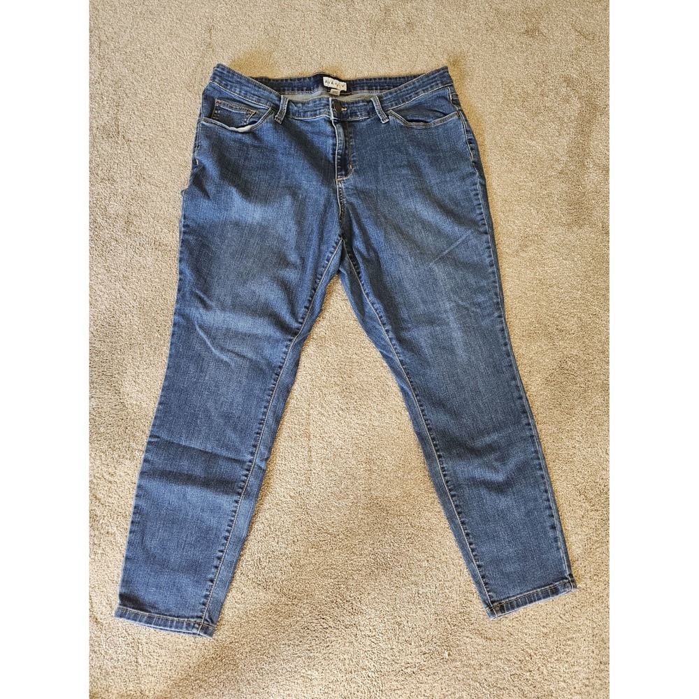 Ava & Viv Skinny Jeans Women 18W Blue Mid Rise Stretch Classic Casual Everyday